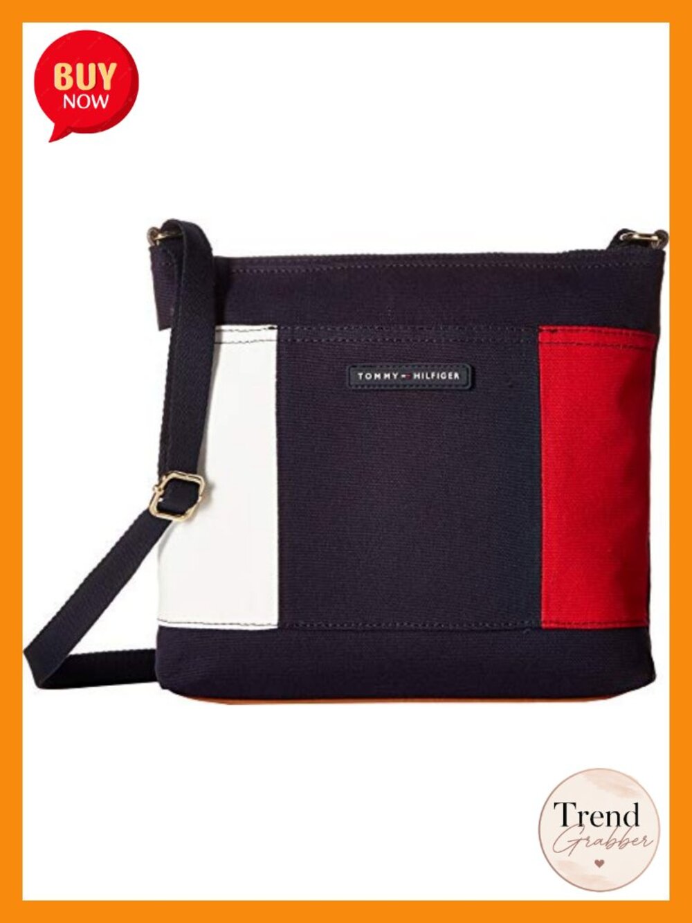 Canvas Crossbody Bag with Adjustable Strap and Multiple Pockets